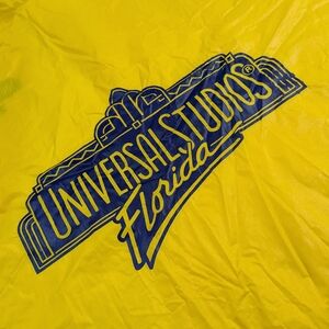 Vintage Universal Studios FL Yellow Rain Poncho Vinyl Adult One Size Waterproof